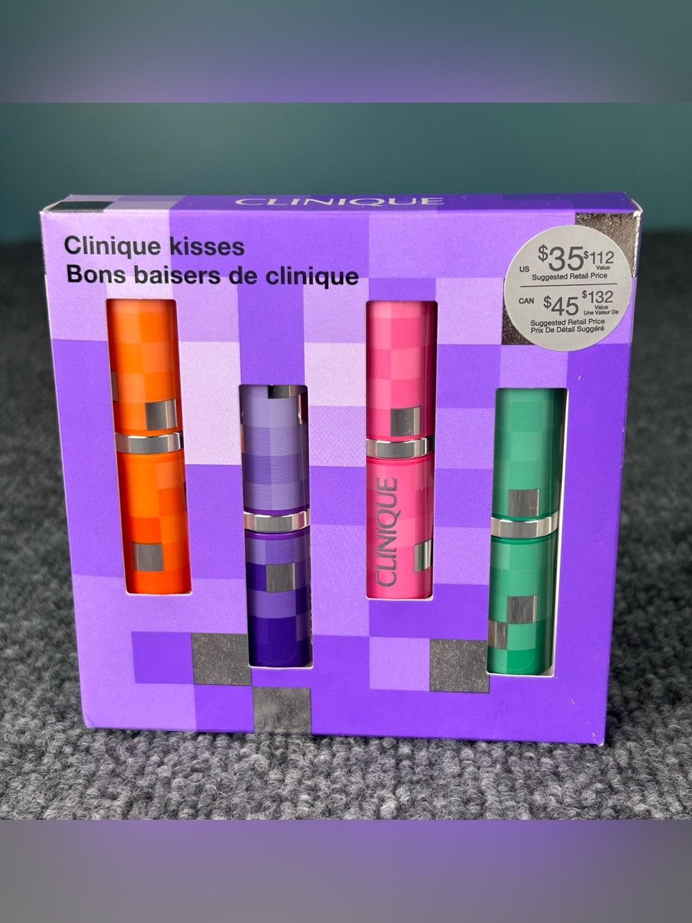 CLINIQUE Kisses Set ~ 4 Shades of Dramatically Different Lip Stick NIB Full Sz